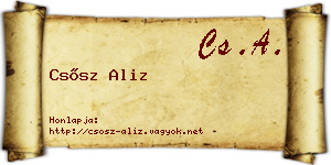Csősz Aliz névjegykártya