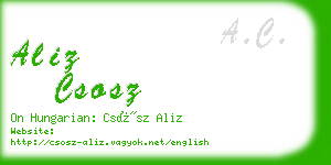 aliz csosz business card